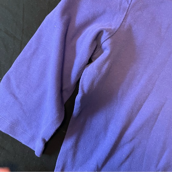4/$20 | Purple 3/4 Sleeve T-Shirt with Beaded neckline - Picture 2 of 8